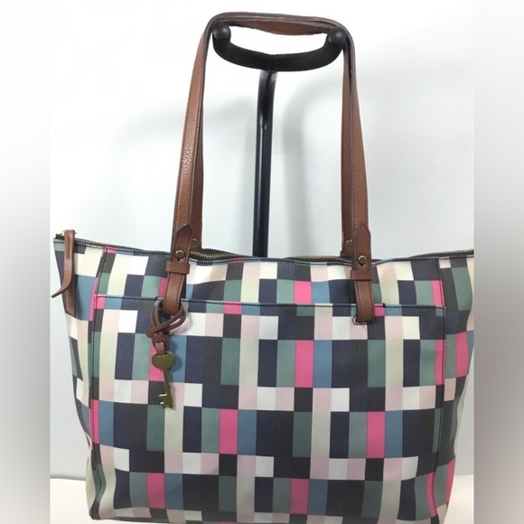 Fossil Rachel Pixel Grid Multicolor Shoulder Bag With Wallet - Picture 5 of 10